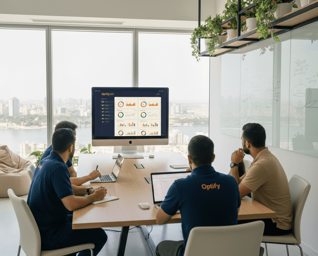 Optify Team Collaboration in the office